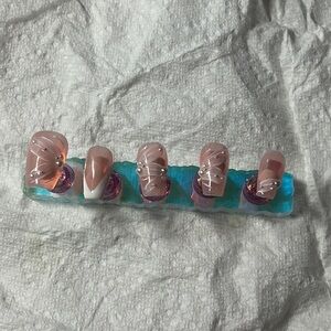 Pink and White Nail Art Set